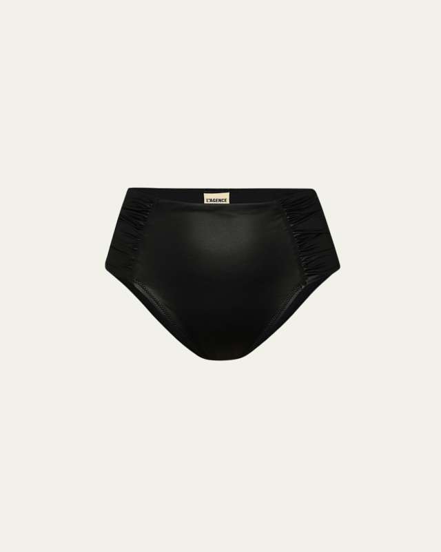 Luxe Leather Vanessa High-Waist Bikini Bottoms